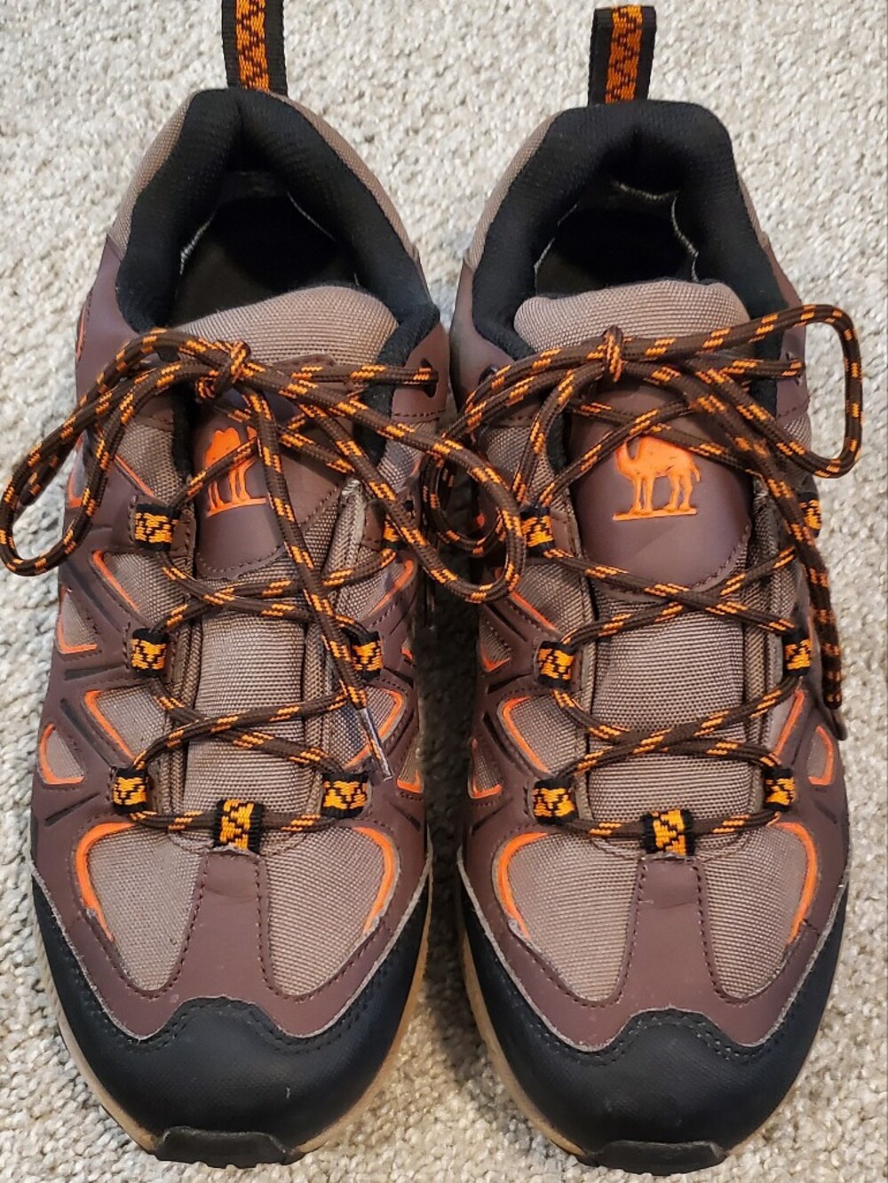 Camel Crown Brown and Orange Men's Trail Sneakers by